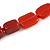 Red Square Ceramic Bead Cotton Cord Necklace - 90cm Long - view 5