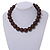 Chunky Brown Round Bead Wood Flex Necklace - 44cm Long - view 2