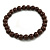 Chunky Brown Round Bead Wood Flex Necklace - 44cm Long