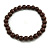 Chunky Brown Round Bead Wood Flex Necklace - 44cm Long - view 5