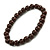 Chunky Brown Round Bead Wood Flex Necklace - 44cm Long - view 6