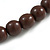 Chunky Brown Round Bead Wood Flex Necklace - 44cm Long - view 4