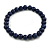 Chunky Dark Blue Round Bead Wood Flex Necklace - 44cm Long - view 5