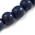 Chunky Dark Blue Round Bead Wood Flex Necklace - 44cm Long - view 4