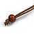 Brown/ Light Blue Bird and Circle Wooden Pendant Cotton Cord Long Necklace - 84cm L/ 10cm Pendant - view 7