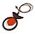 Brown/ Orange Bird and Circle Wooden Pendant Cotton Cord Long Necklace - 84cm L/ 10cm Pendant - view 8