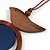 Brown/ Dark Blue Bird and Circle Wooden Pendant Cotton Cord Long Necklace - 84cm L/ 10cm Pendant - view 5