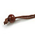 Brown/ Dark Blue Bird and Circle Wooden Pendant Cotton Cord Long Necklace - 84cm L/ 10cm Pendant - view 6