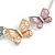 Pastel Pink/ Grey/ Yellow Enamel Butterfly with Silver Tone Chain Necklace - 40cm L/ 6cm Ext - view 6