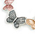Pastel Pink/ Grey/ Yellow Enamel Butterfly with Silver Tone Chain Necklace - 40cm L/ 6cm Ext - view 4
