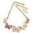 Pastel Pink/ Purple Enamel Butterfly with Gold Tone Chain Necklace - 40cm L/ 6cm Ext