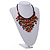 Statement Multicoloured Wooden Bead Fringe Black Cotton Cord Necklace - Adjustable - view 2