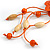 Orange Leather Daisy Pendant with Long Cotton Cord - 80cm L/ 18cm L Pendant - Adjustable - view 6