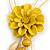Yellow Leather Daisy Pendant with Long Cotton Cord - 80cm L/ 18cm L Pendant - Adjustable - view 5