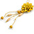 Yellow Leather Daisy Pendant with Long Cotton Cord - 80cm L/ 18cm L Pendant - Adjustable - view 7