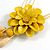 Yellow Leather Daisy Pendant with Long Cotton Cord - 80cm L/ 18cm L Pendant - Adjustable - view 3