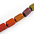 Multicoloured Geometric Wooden Bead Necklace with Black Cotton Cord - 84cm Long Adjustable - view 5