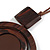 Brown Double Circle Wooden Pendant Cotton Cord Long Necklace - 80cm L/ 10cm Pendant - Adjustable - view 3