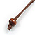 Brown Double Circle Wooden Pendant Cotton Cord Long Necklace - 80cm L/ 10cm Pendant - Adjustable - view 7