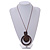Brown Double Circle Wooden Pendant Cotton Cord Long Necklace - 80cm L/ 10cm Pendant - Adjustable - view 8