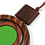 Brown/ Grass Green Double Circle Wooden Pendant Brown Cotton Cord Long Necklace - 80cm L/ 10cm Pendant - Adjustable - view 5