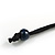 Statement Dark Blue Wooden Bead Fringe Black Cotton Cord Necklace - Adjustable - view 8