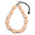 Pastel Pink Geometric Wood Bead Black Cotton Cord Long Necklace - 76cm L/ Adjustable - view 3