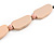 Pastel Pink Geometric Wood Bead Black Cotton Cord Long Necklace - 76cm L/ Adjustable - view 4