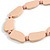 Pastel Pink Geometric Wood Bead Black Cotton Cord Long Necklace - 76cm L/ Adjustable - view 5