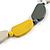 Yellow/ Off White/ Grey Geometric Wood Bead Black Cotton Cord Long Necklace - 76cm L/ Adjustable - view 4