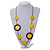 Yellow/ Brown Coin Wood Bead Cotton Cord Necklace - 88cm Long - Adjustable - view 2