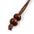 Turquoise Blue/ Brown Coin Wood Bead Cotton Cord Necklace - 80cm Long - Adjustable - view 6