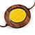 Yellow/ Brown Coin Wood Bead Cotton Cord Necklace - 80cm Long - Adjustable - view 4