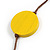 Yellow/ Brown Coin Wood Bead Cotton Cord Necklace - 80cm Long - Adjustable - view 5