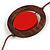 Red/ Brown Coin Wood Bead Cotton Cord Necklace - 88cm Long - Adjustable - view 4