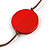 Red/ Brown Coin Wood Bead Cotton Cord Necklace - 88cm Long - Adjustable - view 5