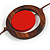 Red/ Brown Coin Wood Bead Cotton Cord Necklace - 80cm Long - Adjustable - view 4