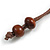 Red/ Brown Coin Wood Bead Cotton Cord Necklace - 80cm Long - Adjustable - view 6