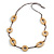 Long Geometric Wooden Bead Cotton Cord Necklace in Natural - 80cm Long - view 6