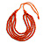 Orange Multistrand Layered Wood Bead with Cotton Cord Necklace - 90cm Max length- Adjustable - view 8