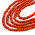 Orange Multistrand Layered Wood Bead with Cotton Cord Necklace - 90cm Max length- Adjustable - view 3