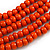 Orange Multistrand Layered Wood Bead with Cotton Cord Necklace - 90cm Max length- Adjustable - view 7