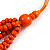 Orange Multistrand Layered Wood Bead with Cotton Cord Necklace - 90cm Max length- Adjustable - view 5