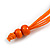 Orange Multistrand Layered Wood Bead with Cotton Cord Necklace - 90cm Max length- Adjustable - view 6