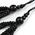 Multistrand Layered Black Wood Bead with Cotton Cord Necklace - 90cm Long (Max Length) - Adjustable - view 6