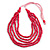 Deep Pink Multistrand Layered Wood Bead with Cotton Cord Necklace - 90cm Max length- Adjustable - view 8