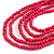 Deep Pink Multistrand Layered Wood Bead with Cotton Cord Necklace - 90cm Max length- Adjustable - view 4