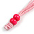 Deep Pink Multistrand Layered Wood Bead with Cotton Cord Necklace - 90cm Max length- Adjustable - view 7