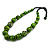 Chunky Lime Green Wood Bead with Black Cotton Cord Necklace - 64cm L - view 6