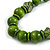 Chunky Lime Green Wood Bead with Black Cotton Cord Necklace - 64cm L - view 4